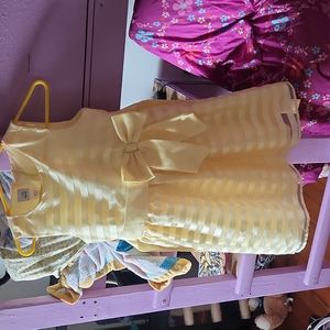 Yellow silk dress